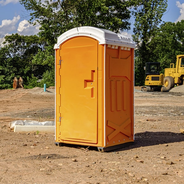 how often are the portable restrooms cleaned and serviced during a rental period in Brady